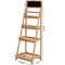 Decorative Wooden 4-Tier Chalkboard Ladder Shelf, Flower Plant Pot Display Shelf Bookshelf, Plant Flower Stand, Storage Display Shelves for Living Room Bathroom Office, Multifunctional Slim Narrow Ladder Shelves Bookcase, Natural